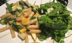 Summer veggie pasta saute.